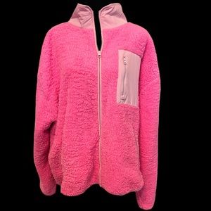 Crown & Ivy Pink fleece zip jacket